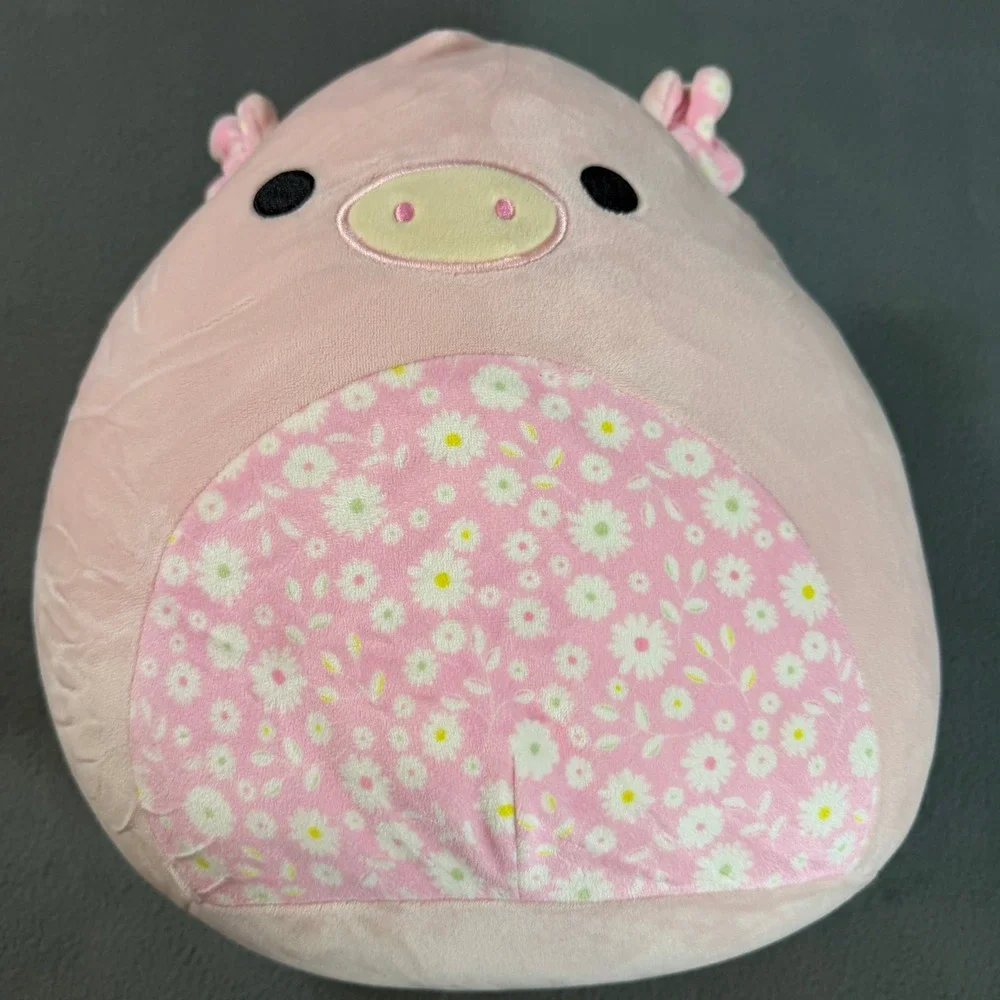 Squishmallows Kellytoy Pink Pig Floral Daisy Belly Plush‎ Stuffed Animal 2023